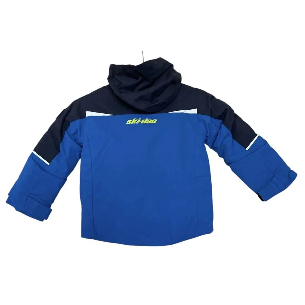 Ski-Doo Kids Jacket Boys‎ Size 3 Blue Yellow Hooded Pockets Coat Winter